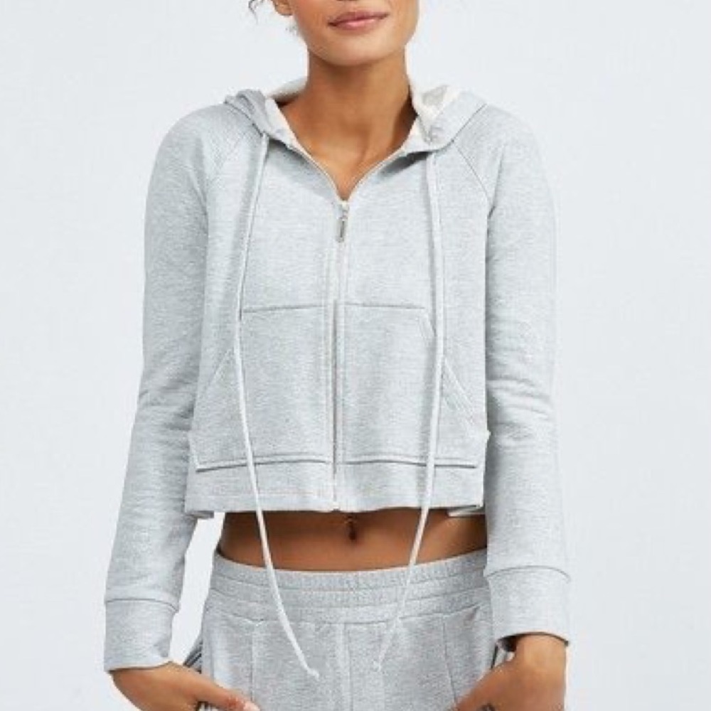 Cale Francoise zip up cropped hoodie